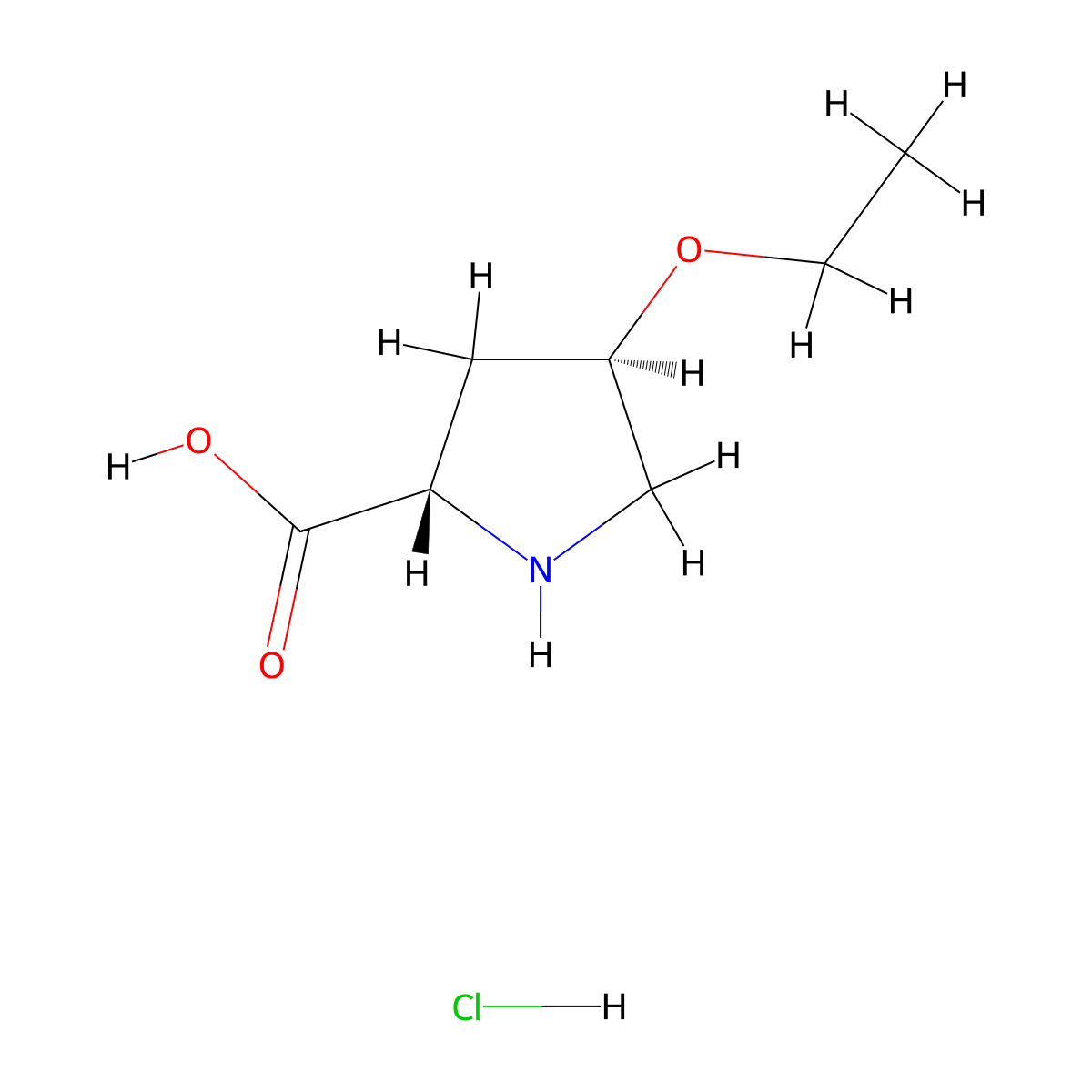 (2S,4R)-4-ethoxypyrrolidine-2-carboxylic acid hydrochloride molecular structure, CAS 2255321-86-7