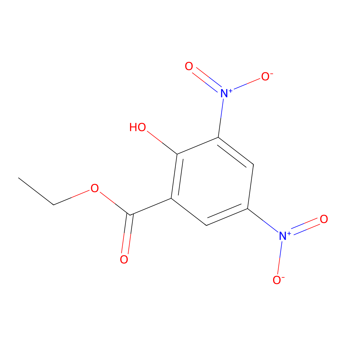 Ethyl 2-hydroxy-3,5-dinitrobenzoate molecular structure, CAS 22557-74-0