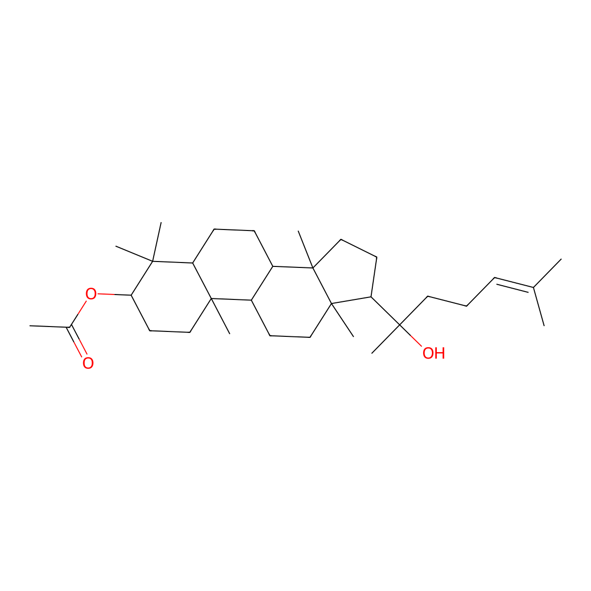 3-O-Acetyldammarenediol-II molecular structure, CAS 22558-20-9