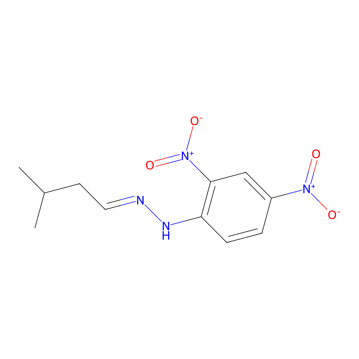 Isovaleraldehyde 2,4-Dinitrophenylhydrazone molecular structure, CAS 2256-01-1