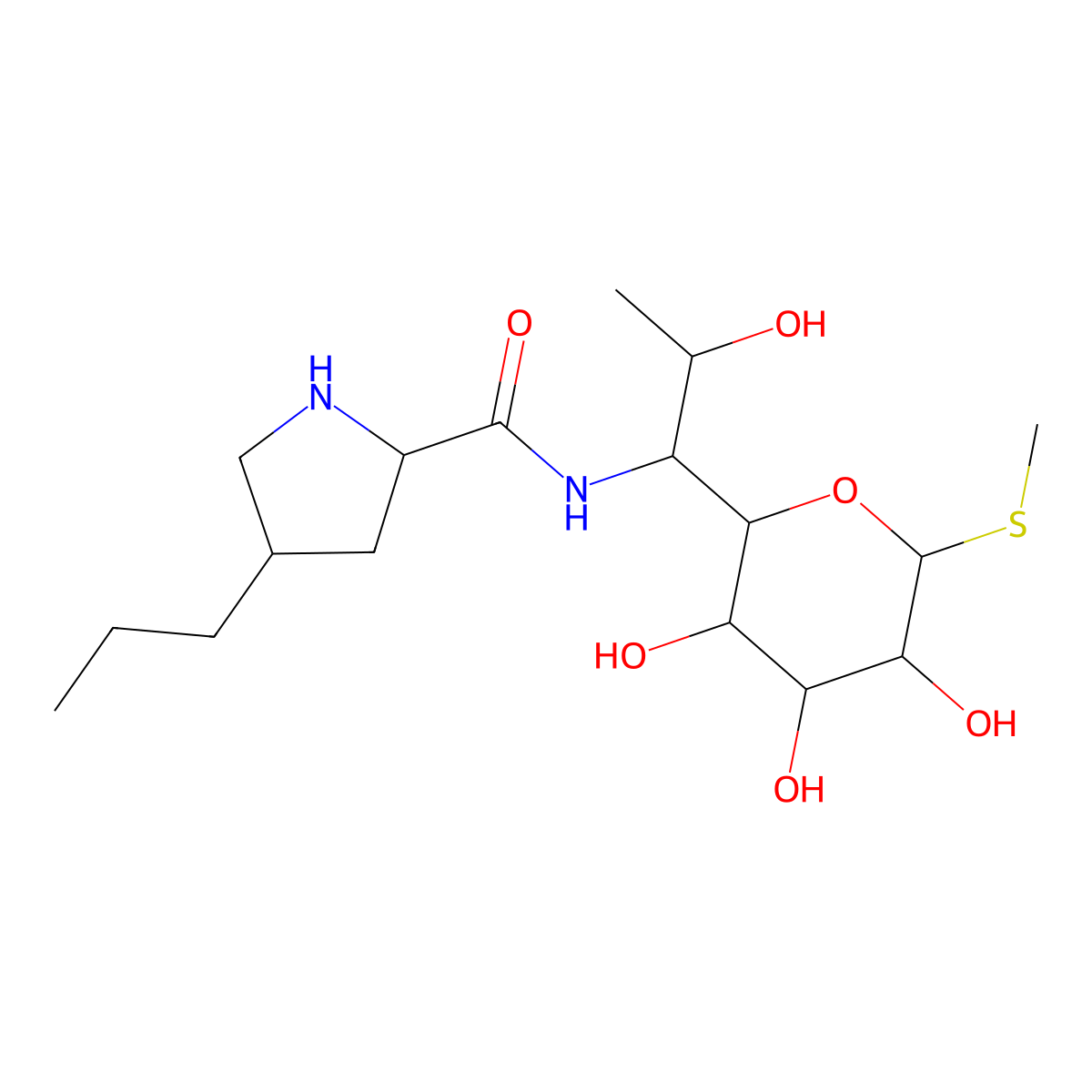 N-Demethyllincomycin molecular structure, CAS 2256-16-8