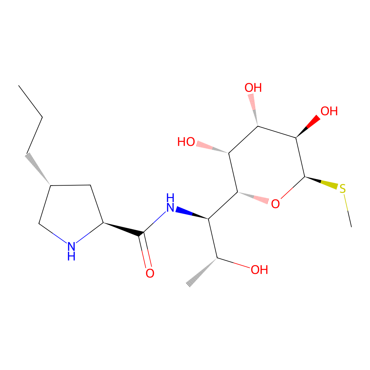 N-Demethyllincomycin molecular structure, CAS 2256-16-8