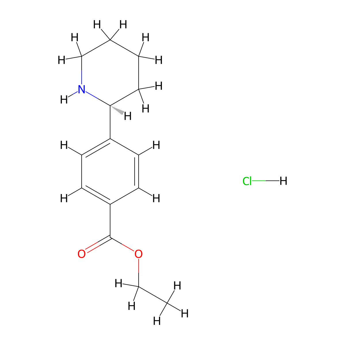 Ethyl (S)-4-(piperidin-2-yl)benzoate hydrochloride molecular structure, CAS 2256054-73-4