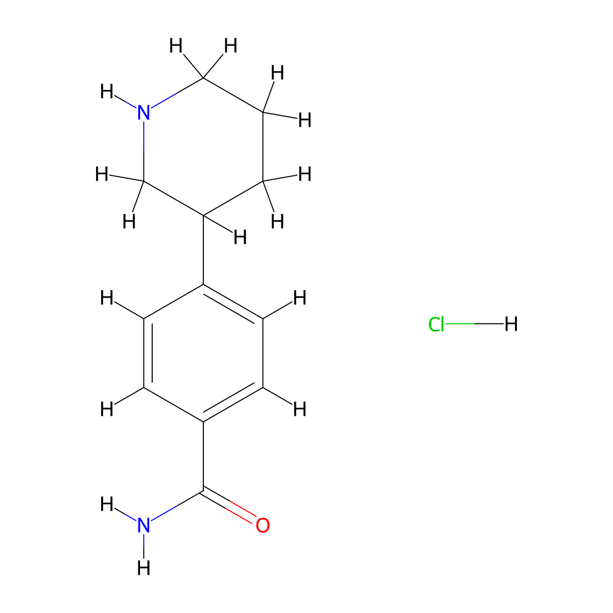 4-(Piperidin-3-yl)benzamide hydrochloride molecular structure, CAS 2256054-93-8