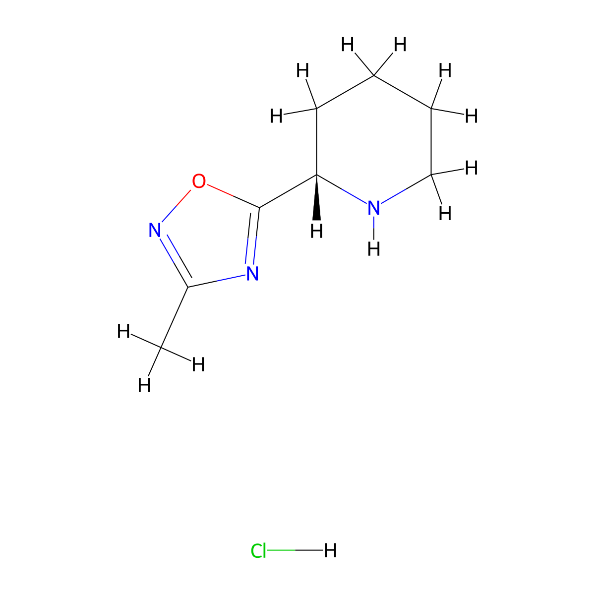 (S)-3-Methyl-5-(piperidin-2-yl)-1,2,4-oxadiazole hydrochloride molecular structure, CAS 2256054-95-0