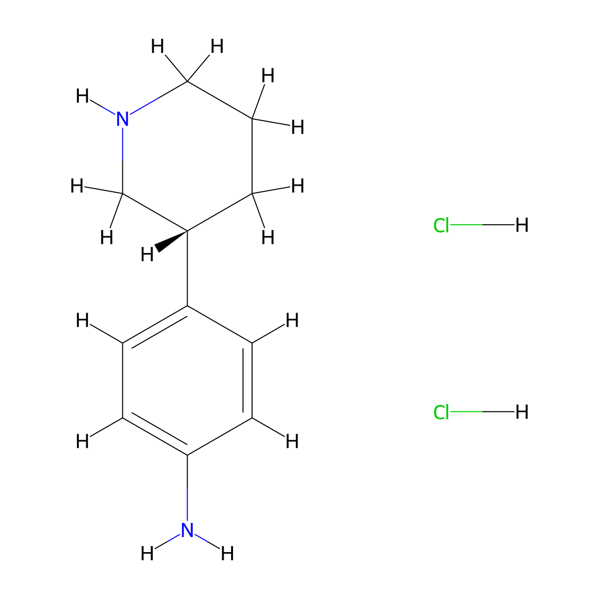 (R)-4-(Piperidin-3-yl)aniline dihydrochloride molecular structure, CAS 2256054-97-2
