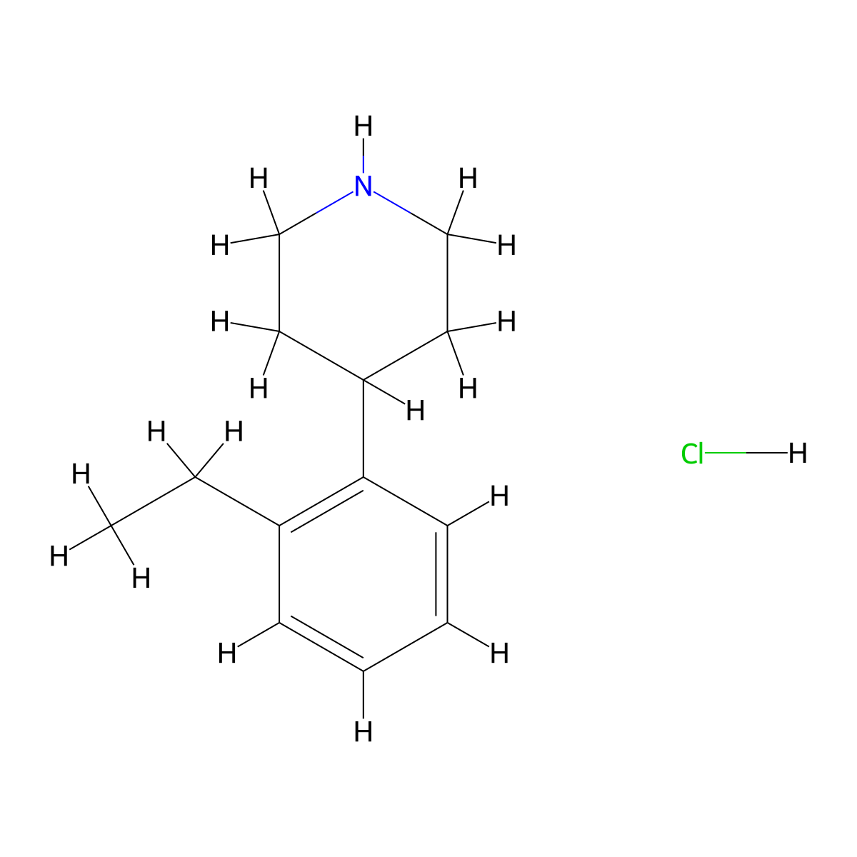 4-(2-Ethylphenyl)piperidine hydrochloride molecular structure, CAS 2256060-01-0