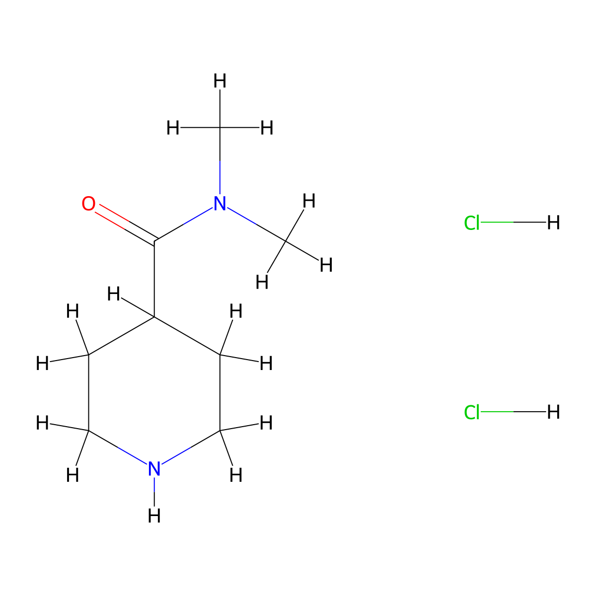 N,N-dimethylpiperidine-4-carboxamide dihydrochloride molecular structure, CAS 2256060-08-7