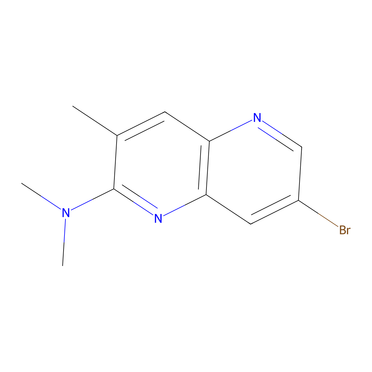 7-Bromo-N,N,3-trimethyl-1,5-naphthyridin-2-amine molecular structure, CAS 2256060-16-7