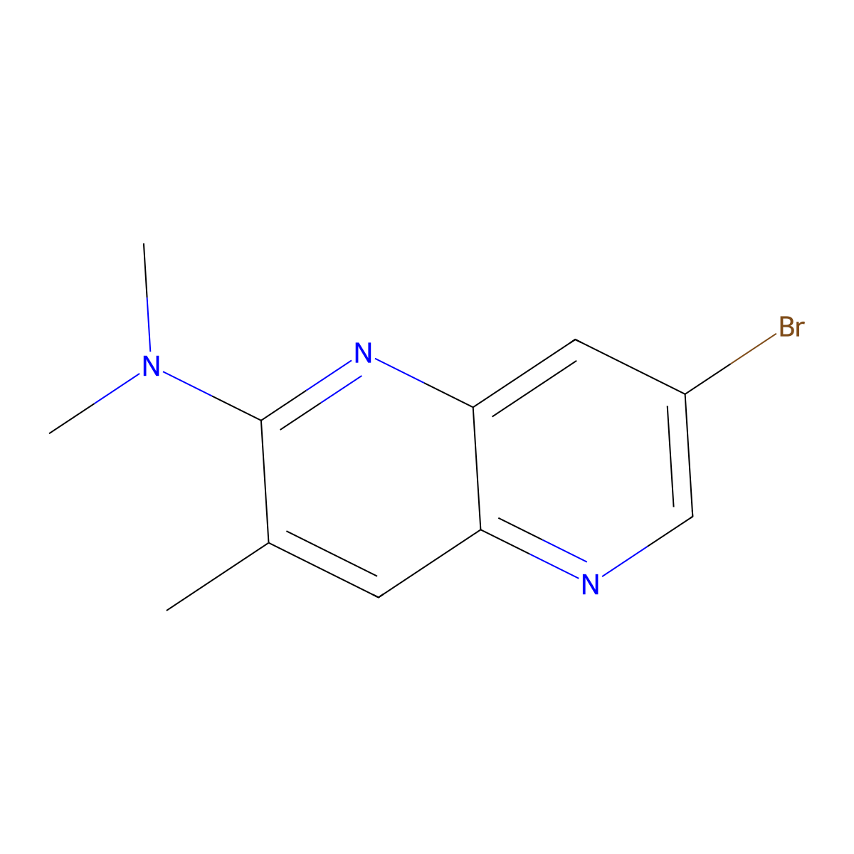 7-Bromo-N,N,3-trimethyl-1,5-naphthyridin-2-amine molecular structure, CAS 2256060-16-7