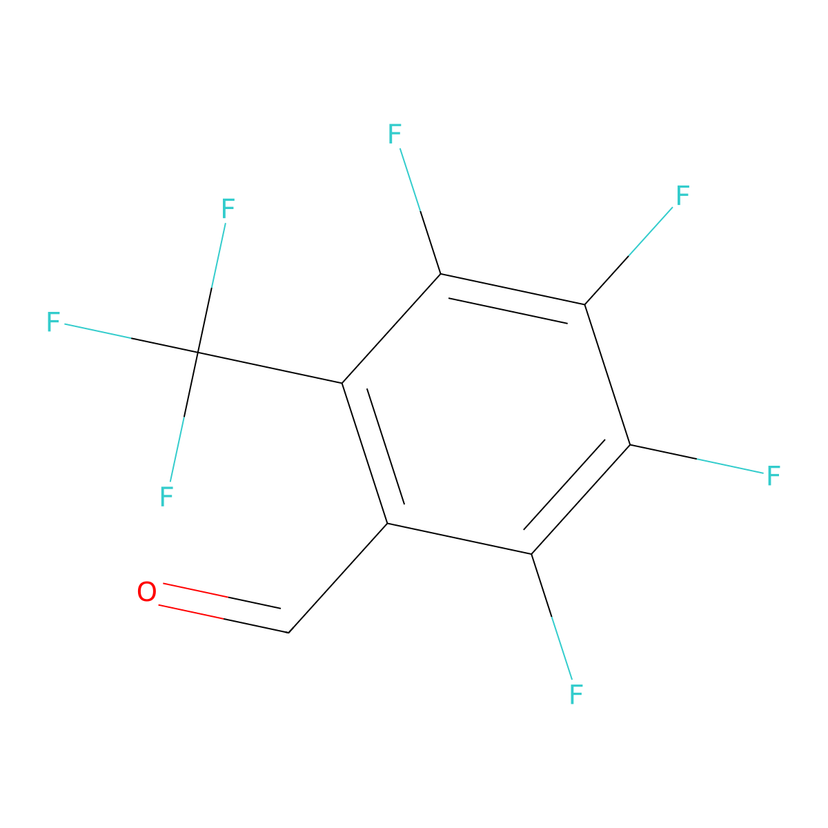 2,3,4,5-Tetrafluoro-6-(trifluoromethyl)benzaldehyde molecular structure, CAS 2256060-31-6