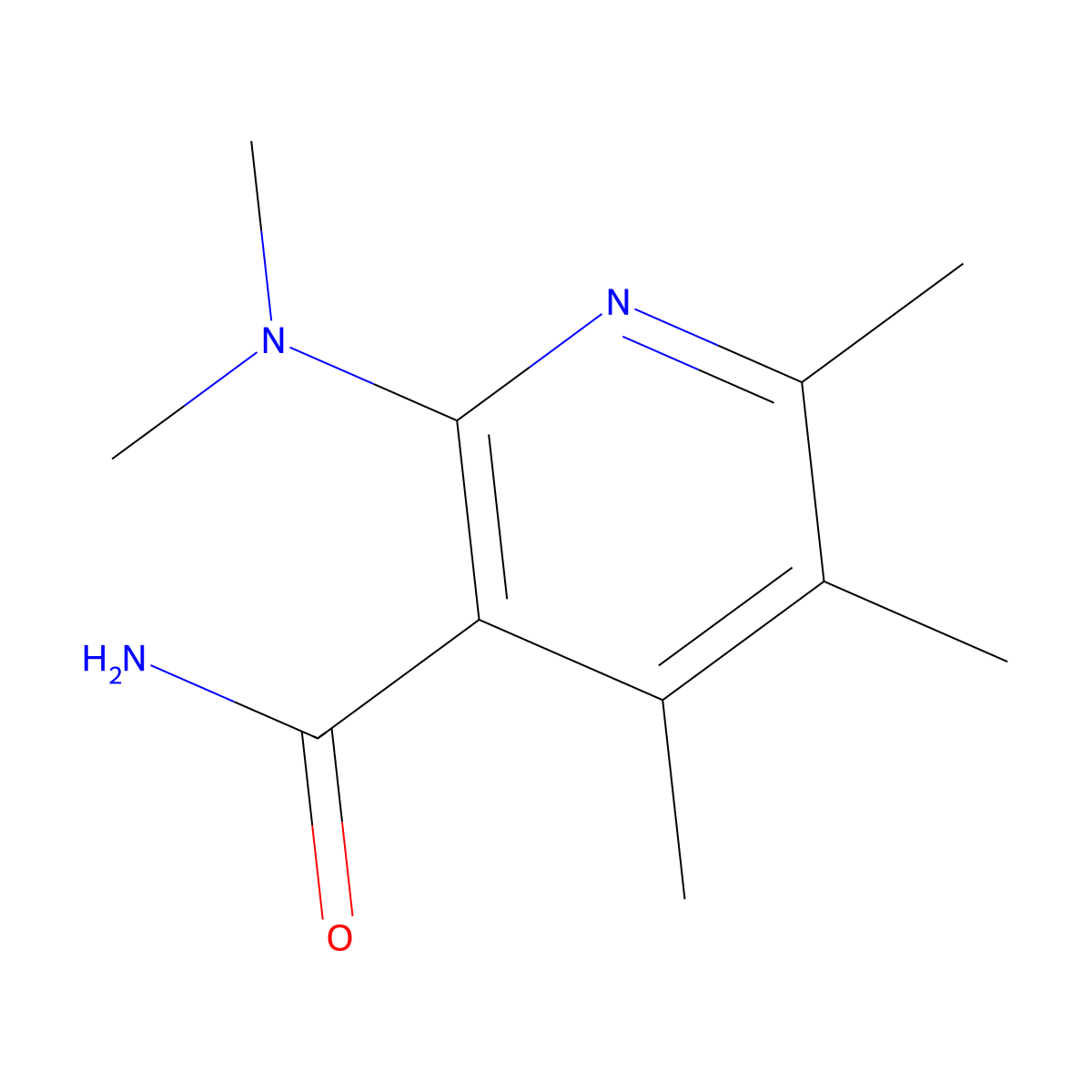 2-(Dimethylamino)-4,5,6-trimethylpyridine-3-carboxamide molecular structure, CAS 2256060-37-2