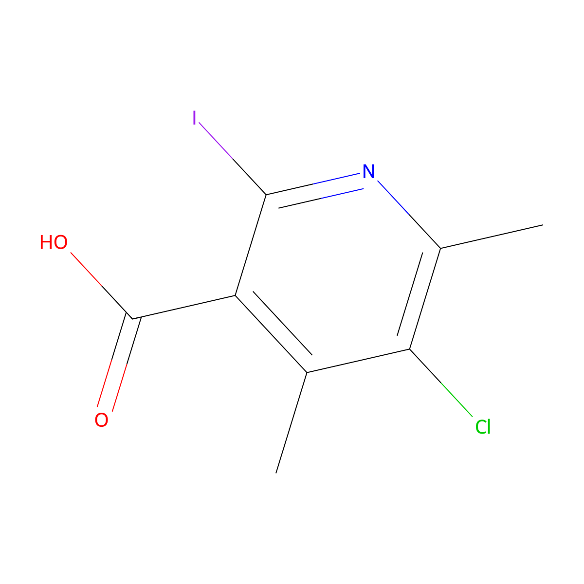 5-Chloro-2-iodo-4,6-dimethylpyridine-3-carboxylic acid molecular structure, CAS 2256060-40-7