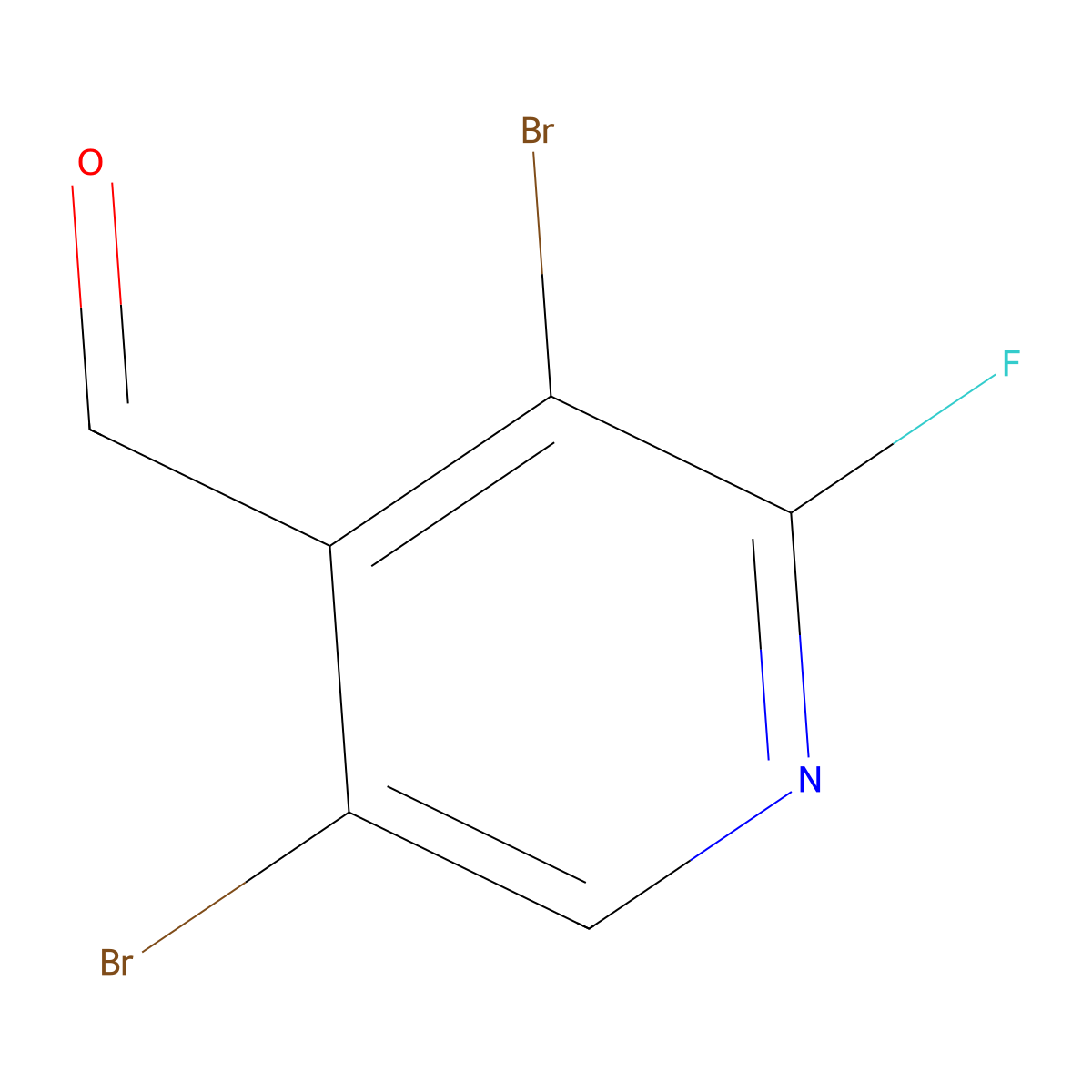 3,5-Dibromo-2-fluoropyridine-4-carbaldehyde molecular structure, CAS 2256060-41-8