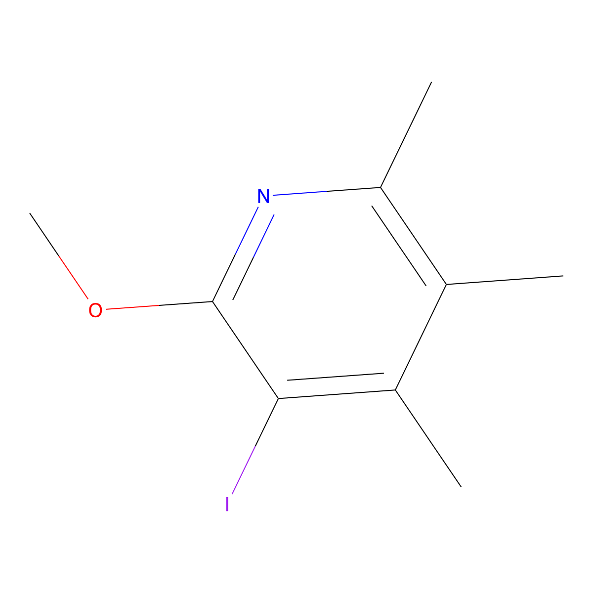 3-Iodo-2-methoxy-4,5,6-trimethylpyridine molecular structure, CAS 2256060-45-2