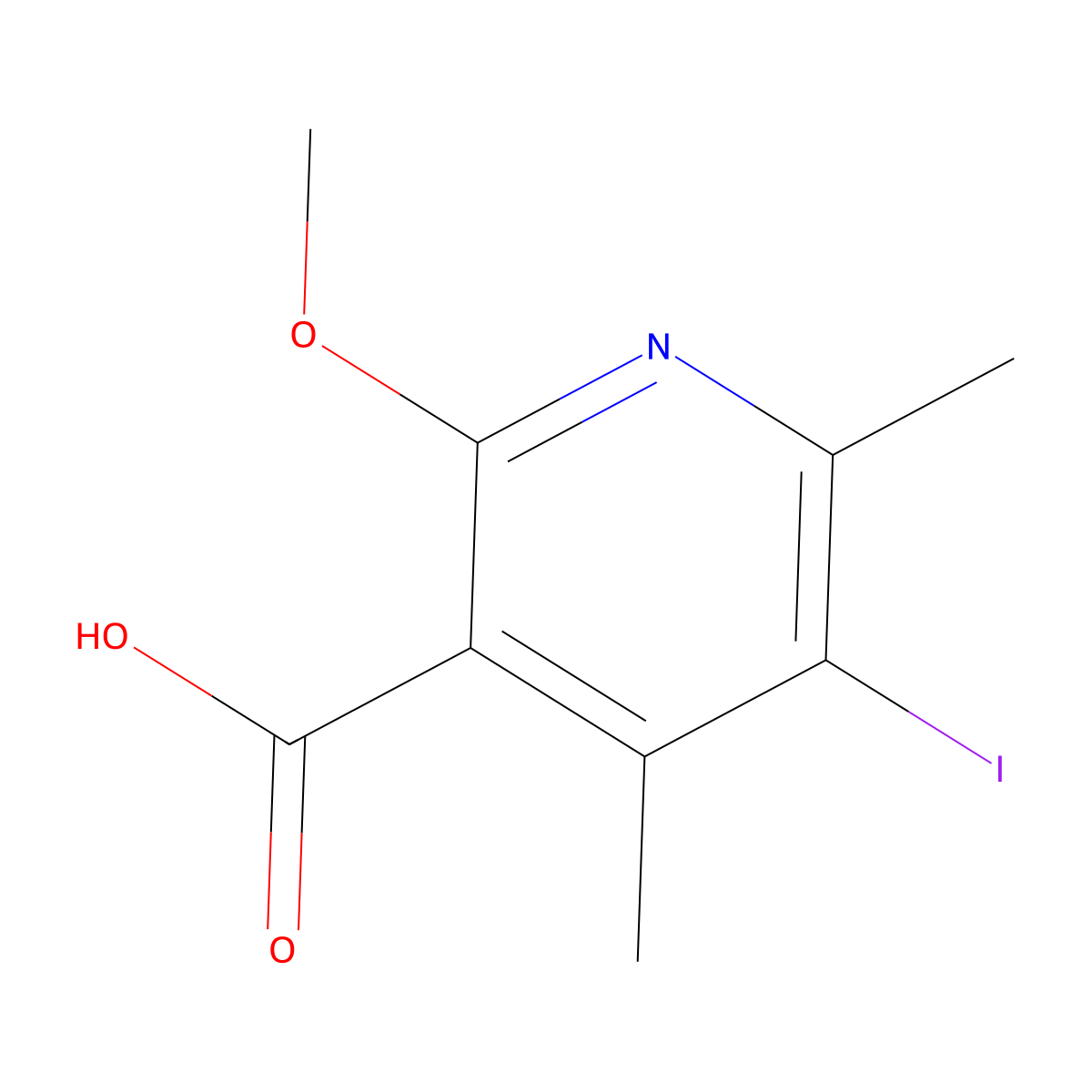 5-Iodo-2-methoxy-4,6-dimethylpyridine-3-carboxylic acid molecular structure, CAS 2256060-46-3