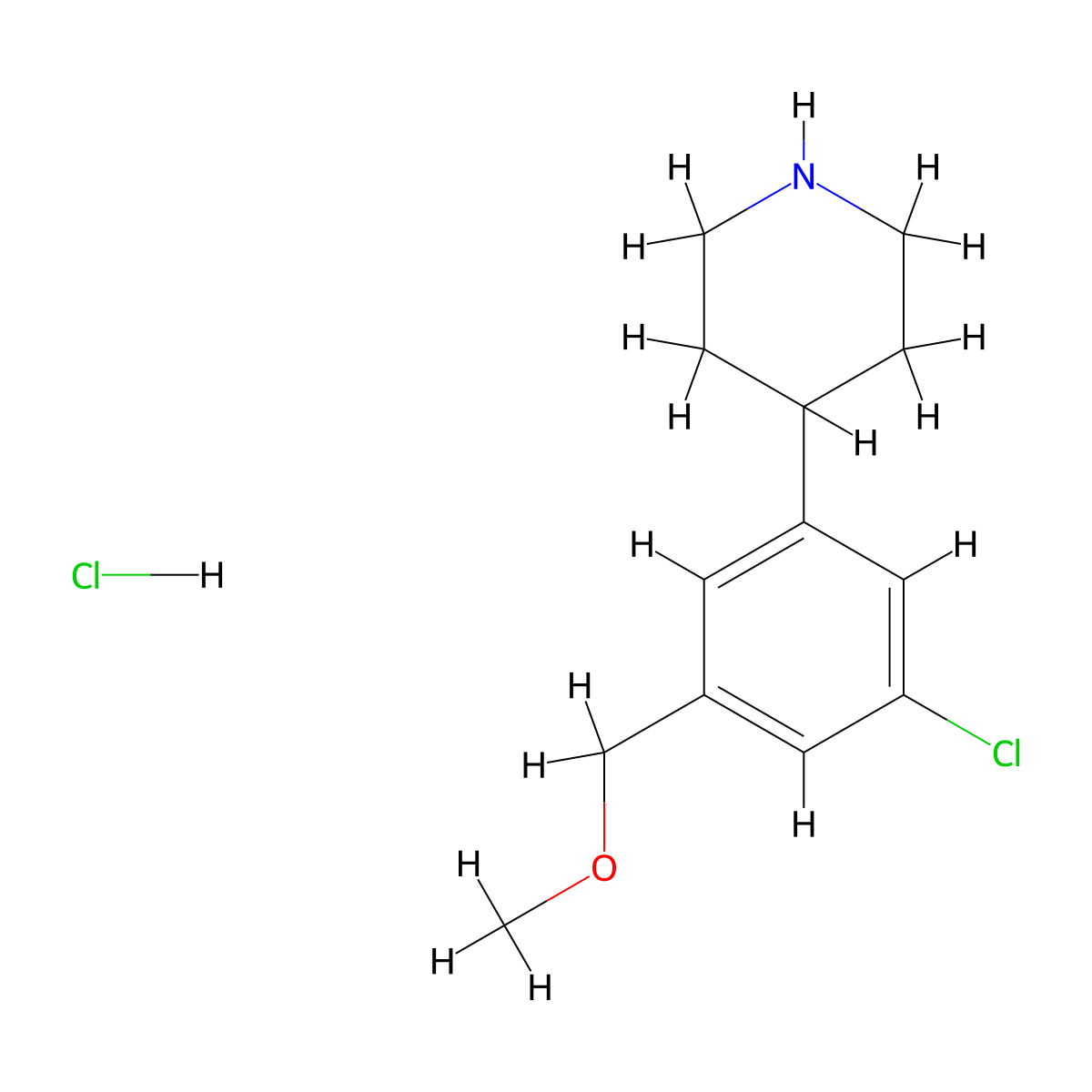 4-(3-Chloro-5-(methoxymethyl)phenyl)piperidine hydrochloride molecular structure, CAS 2256060-52-1