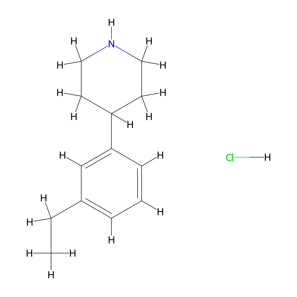 4-(3-Ethylphenyl)piperidine hydrochloride molecular structure, CAS 2256060-53-2