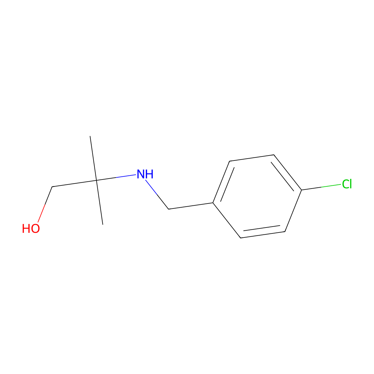 2-[(4-Chlorobenzyl)amino]-2-methyl-1-propanol molecular structure, CAS 22563-91-3