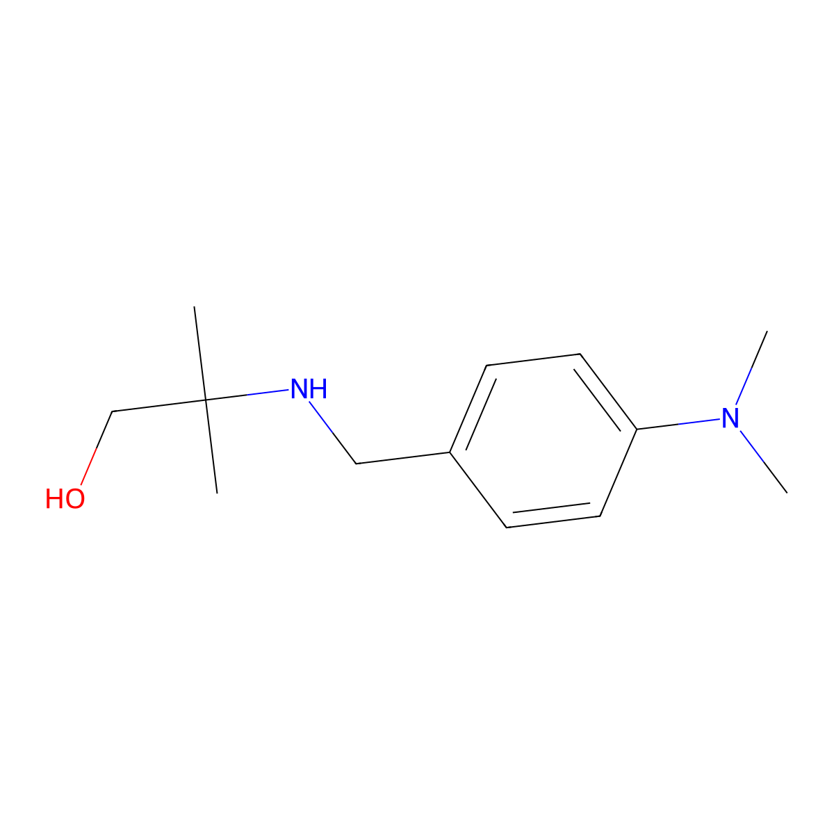 Propan-1-ol, 2-(4-dimethylaminobenzylamino)-2-methyl- molecular structure, CAS 22563-93-5