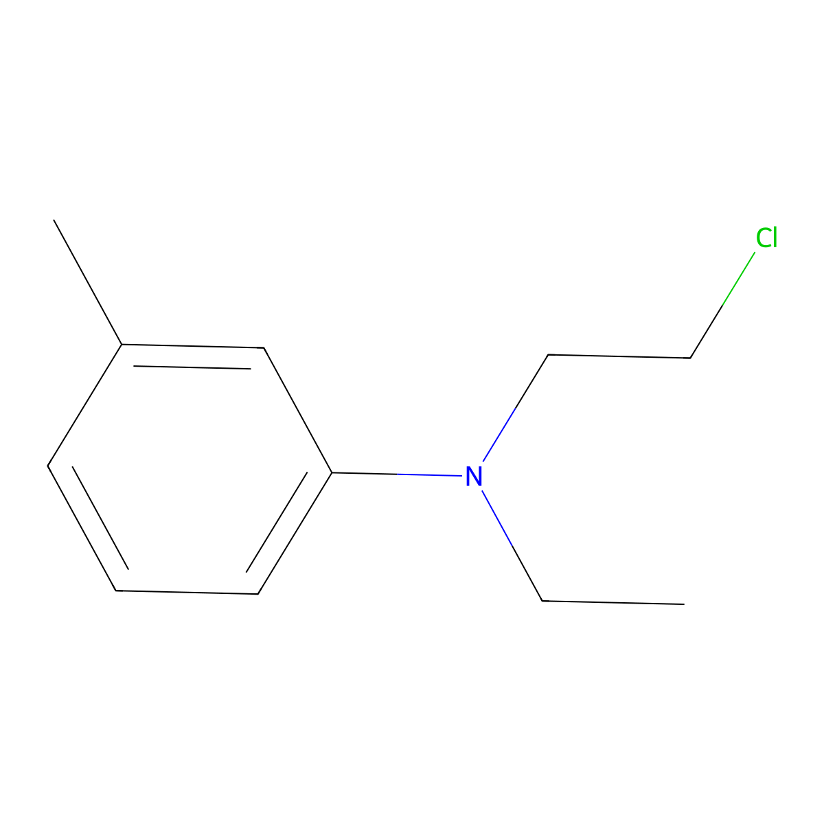 Benzenamine, N-(2-chloroethyl)-N-ethyl-3-methyl- molecular structure, CAS 22564-43-8