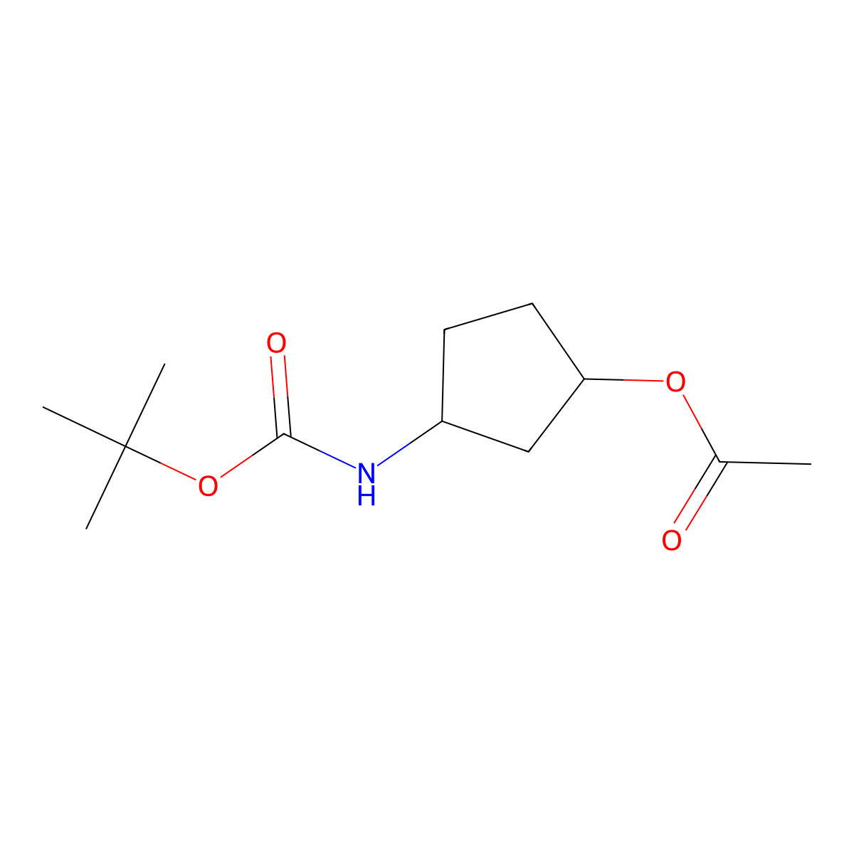 (1R,3S)-3-((tert-butoxycarbonyl)amino)cyclopentyl acetate molecular structure, CAS 225641-82-7
