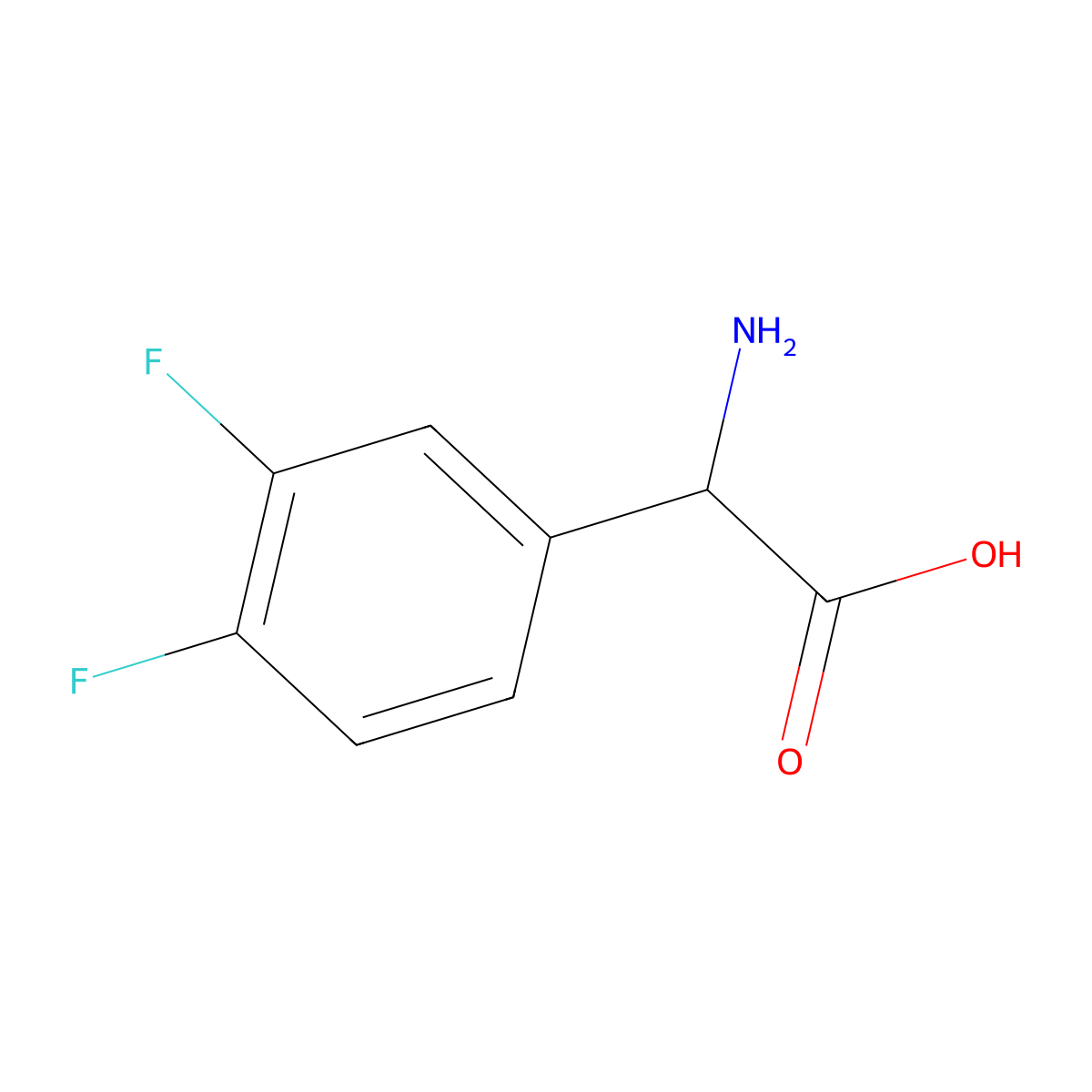 3,4-Difluorophenylglycine molecular structure, CAS 225641-94-1