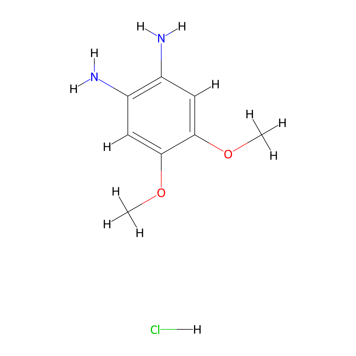4,5-Dimethoxybenzene-1,2-diamine hydrochloride molecular structure, CAS 225645-97-6