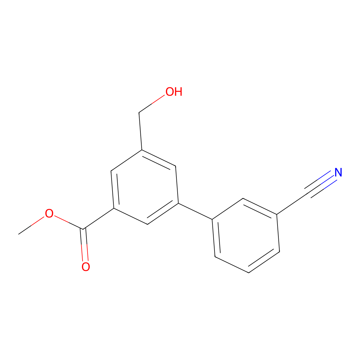 Methyl 3-(3-cyanophenyl)-5-(hydroxymethyl)benzoate molecular structure, CAS 225657-76-1