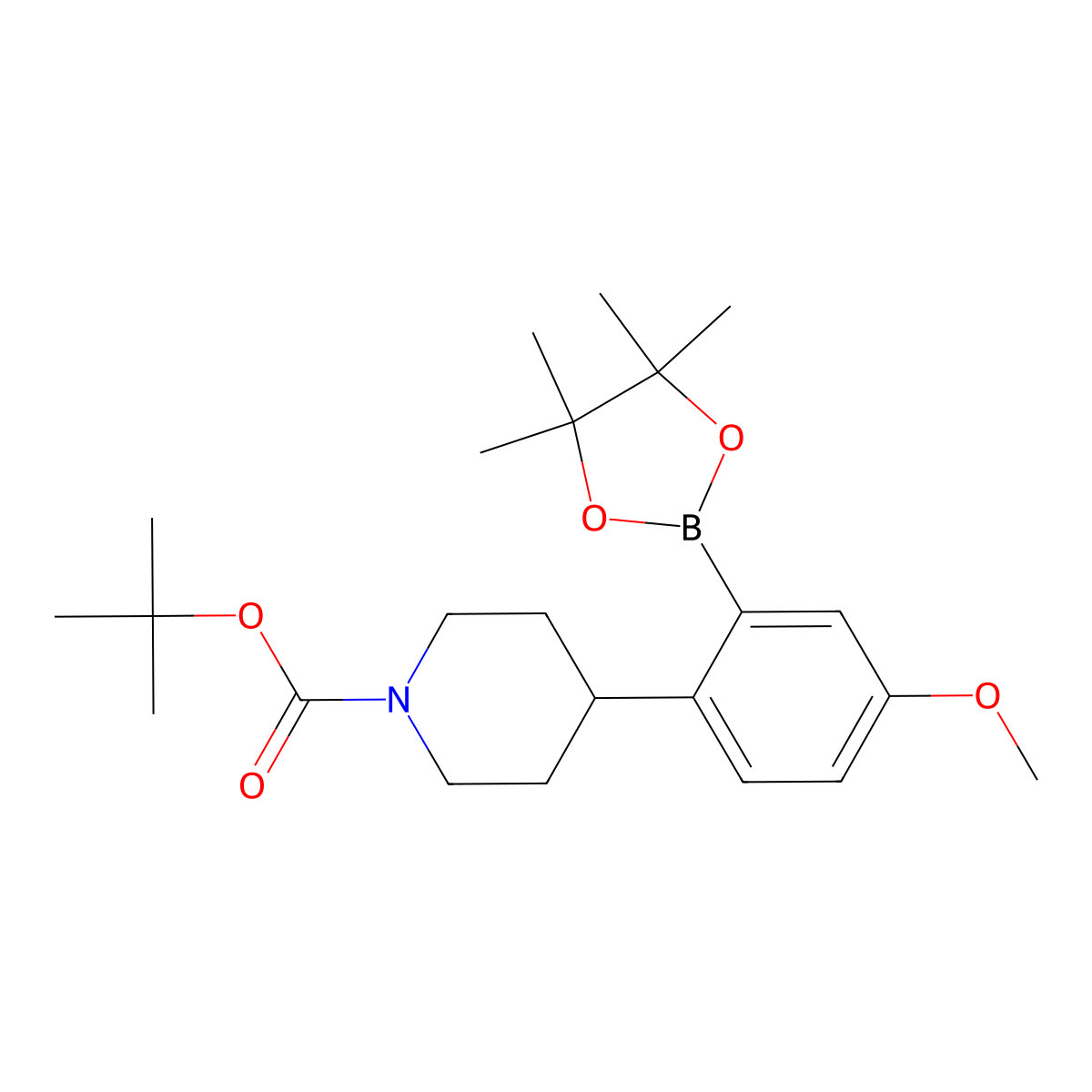 tert-Butyl 4-(4-methoxy-2-(4,4,5,5-tetramethyl-1,3,2-dioxaborolan-2-yl)phenyl)piperidine-1-carboxylate molecular structure, CAS 2256708-70-8