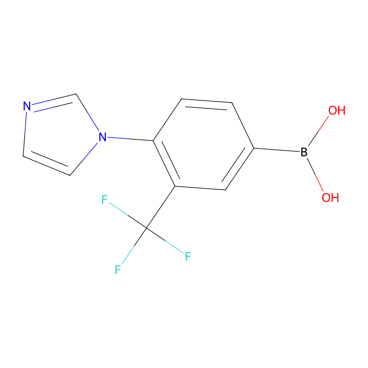 (4-(1H-Imidazol-1-yl)-3-(trifluoromethyl)phenyl)boronic acid molecular structure, CAS 2256708-74-2