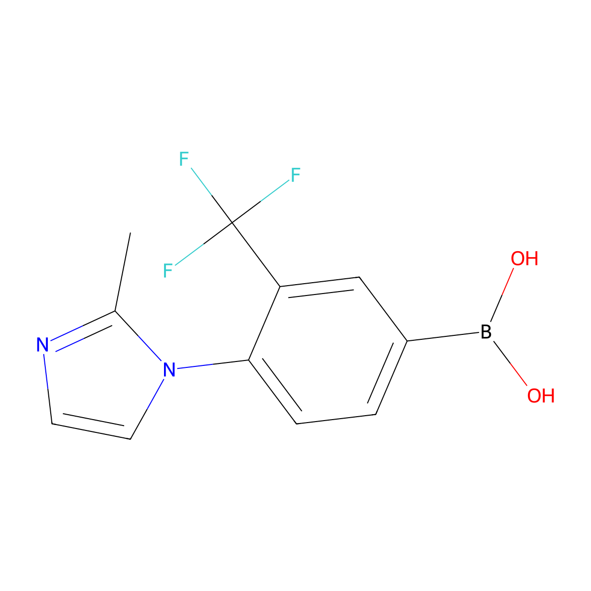 (4-(2-Methyl-1H-imidazol-1-yl)-3-(trifluoromethyl)phenyl)boronic acid molecular structure, CAS 2256708-75-3