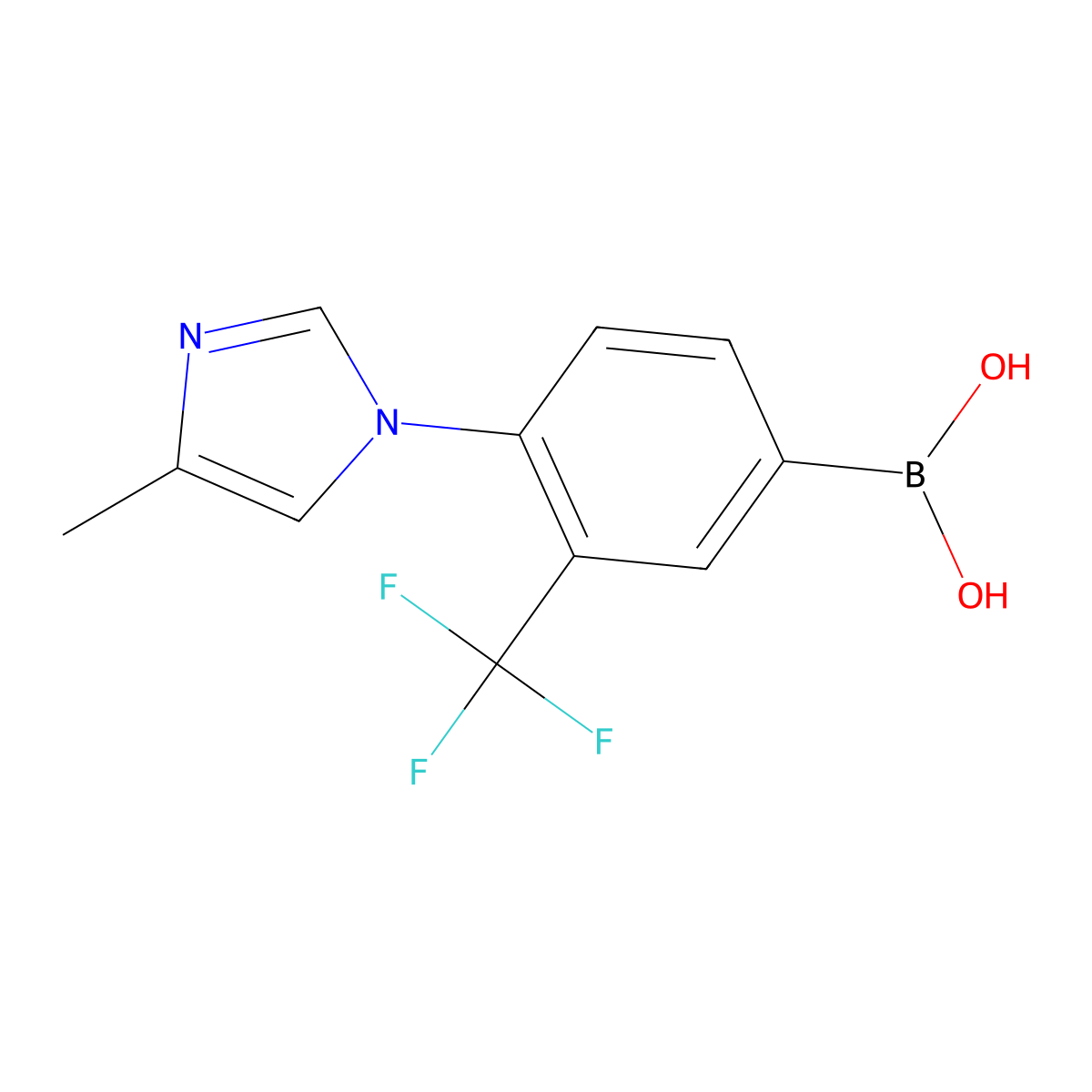 (4-(4-Methyl-1H-imidazol-1-yl)-3-(trifluoromethyl)phenyl)boronic acid molecular structure, CAS 2256708-76-4