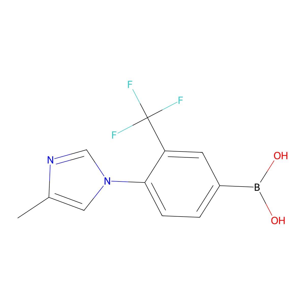 (4-(4-Methyl-1H-imidazol-1-yl)-3-(trifluoromethyl)phenyl)boronic acid molecular structure, CAS 2256708-76-4