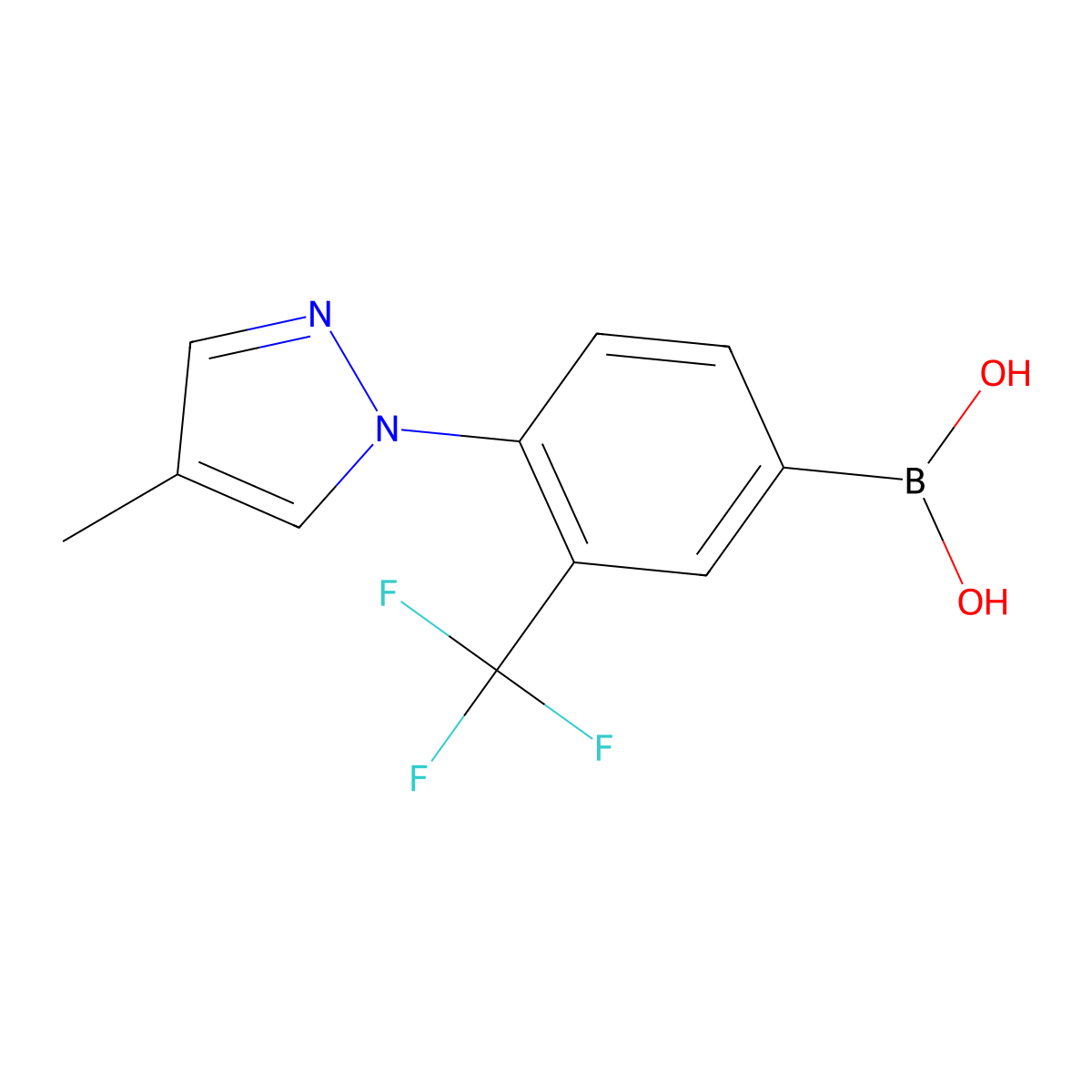(4-(4-Methyl-1H-pyrazol-1-yl)-3-(trifluoromethyl)phenyl)boronic acid molecular structure, CAS 2256708-79-7