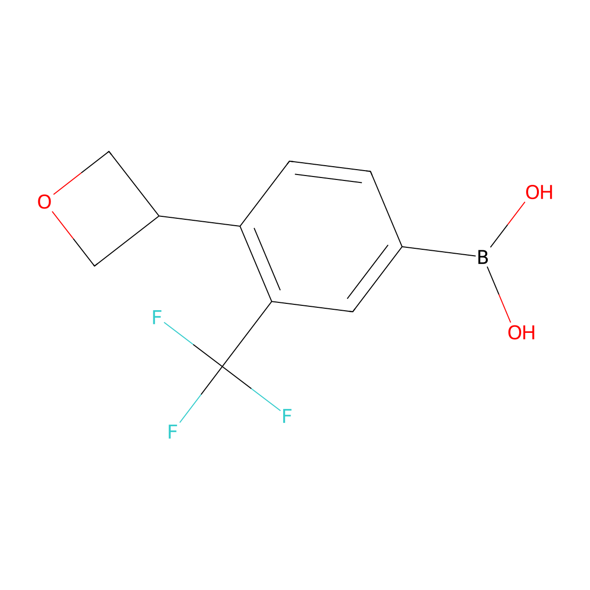 (4-(Oxetan-3-yl)-3-(trifluoromethyl)phenyl)boronic acid molecular structure, CAS 2256708-84-4