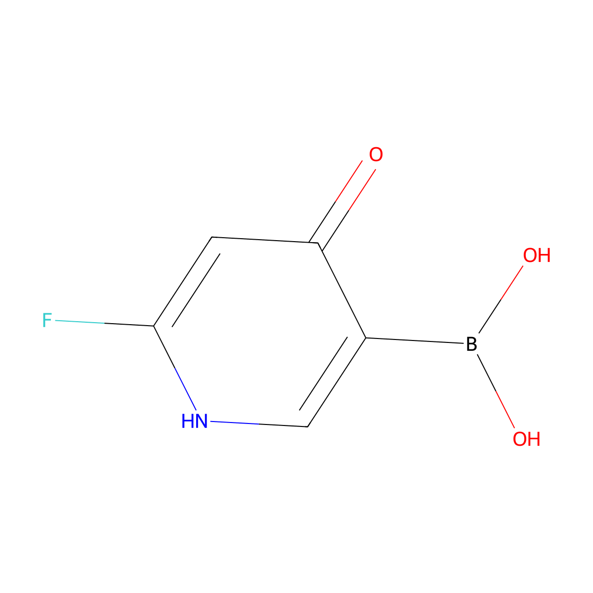 (6-Fluoro-4-hydroxypyridin-3-yl)boronic acid molecular structure, CAS 2256708-87-7