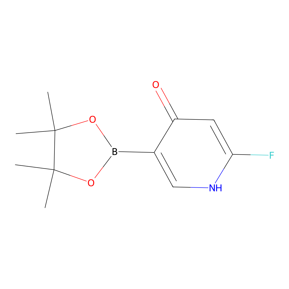 2-Fluoro-5-(4,4,5,5-tetramethyl-1,3,2-dioxaborolan-2-yl)pyridin-4-ol molecular structure, CAS 2256709-05-2