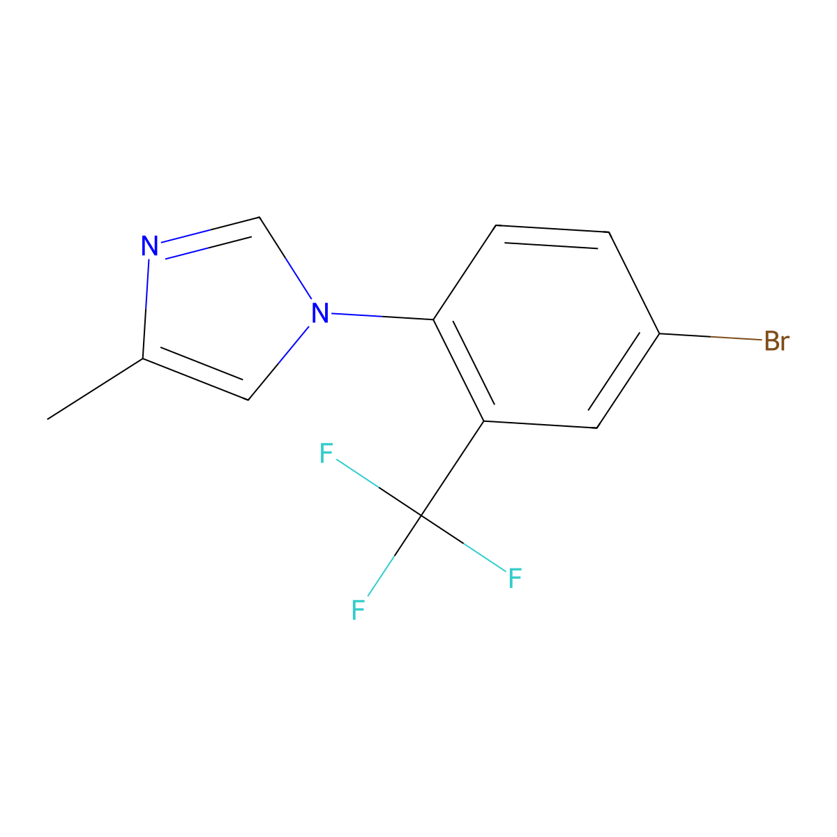 1-(4-bromo-2-(trifluoromethyl)phenyl)-4-methyl-1H-imidazole molecular structure, CAS 2256709-16-5