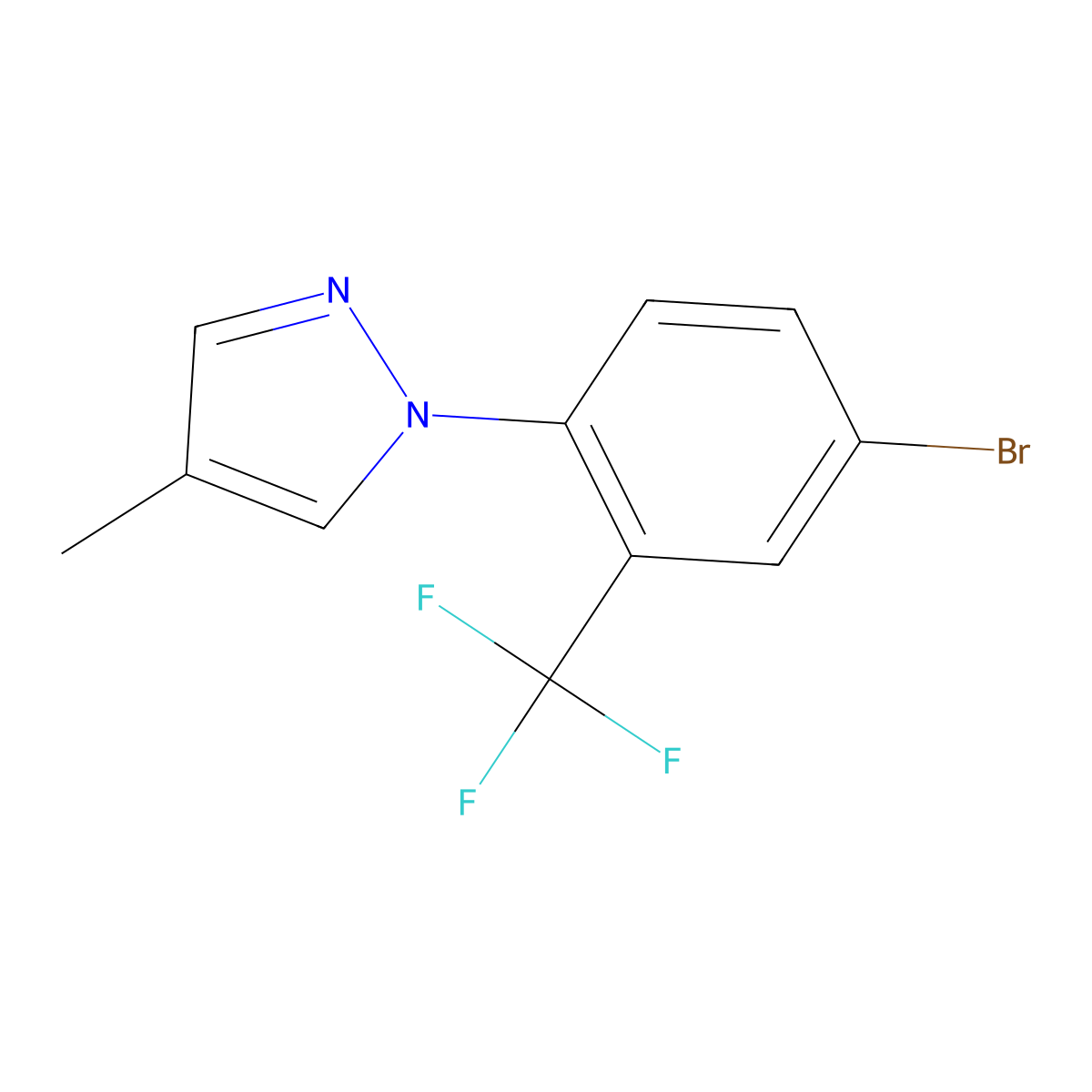 1-(4-bromo-2-(trifluoromethyl)phenyl)-4-methyl-1H-pyrazole molecular structure, CAS 2256709-17-6