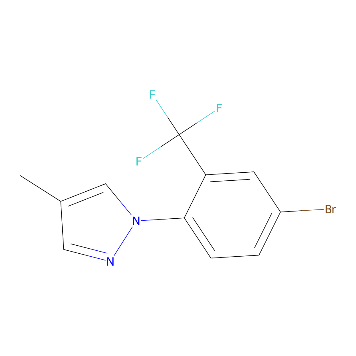 1-(4-bromo-2-(trifluoromethyl)phenyl)-4-methyl-1H-pyrazole molecular structure, CAS 2256709-17-6