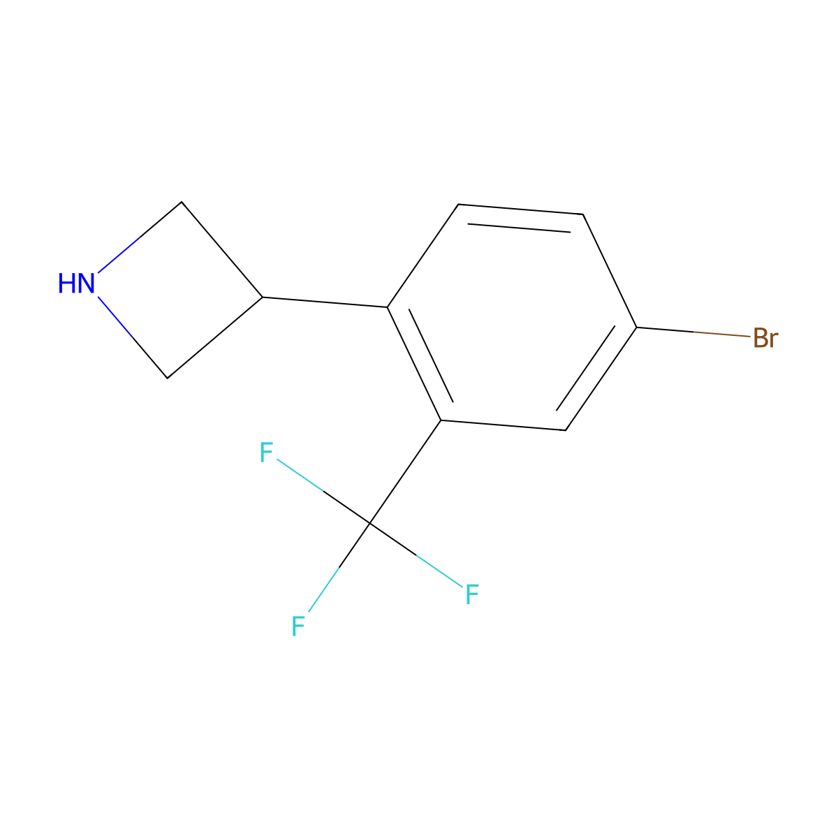 3-(4-Bromo-2-(trifluoromethyl)phenyl)azetidine molecular structure, CAS 2256709-18-7