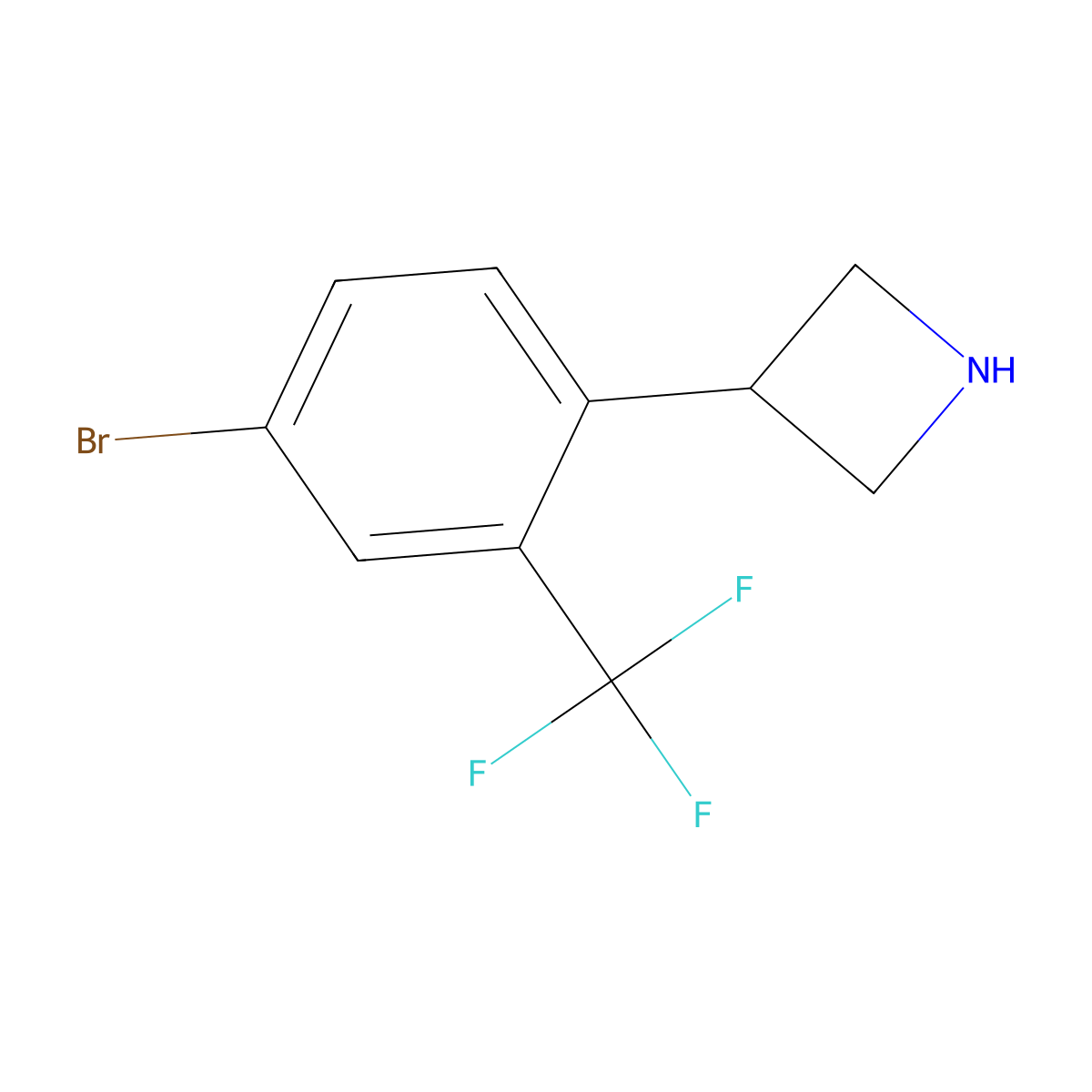 3-(4-Bromo-2-(trifluoromethyl)phenyl)azetidine molecular structure, CAS 2256709-18-7