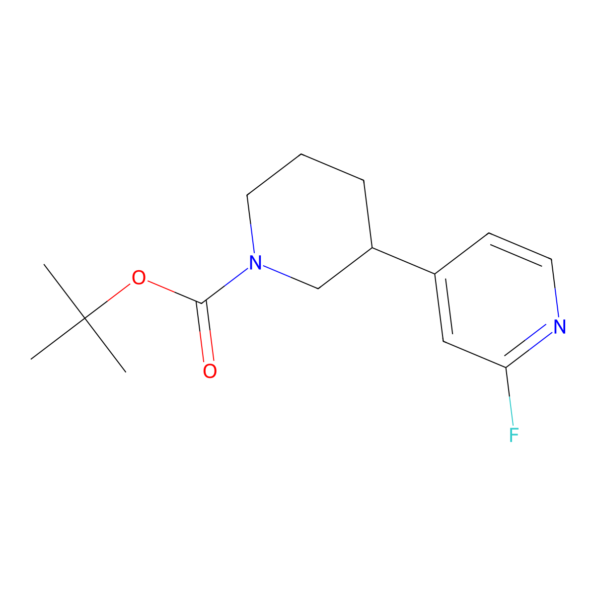 Tert-butyl 3-(2-fluoropyridin-4-yl)piperidine-1-carboxylate molecular structure, CAS 2256709-31-4