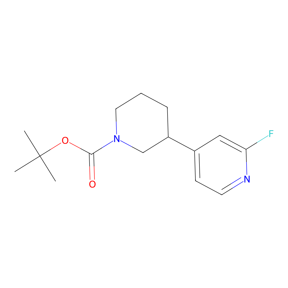 Tert-butyl 3-(2-fluoropyridin-4-yl)piperidine-1-carboxylate molecular structure, CAS 2256709-31-4