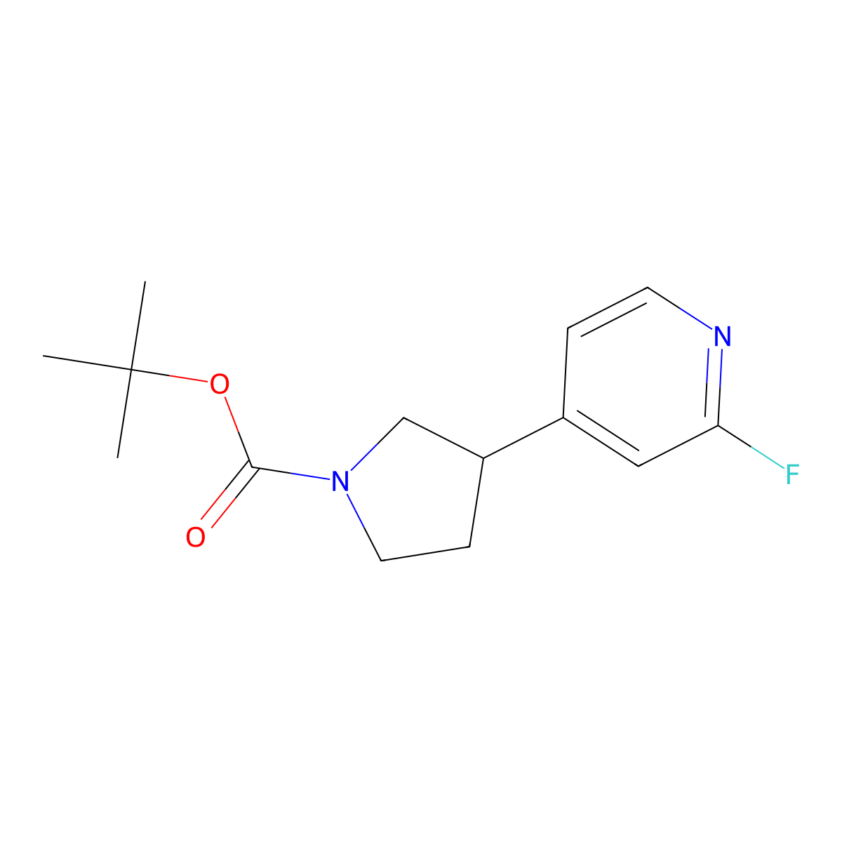 Tert-butyl 3-(2-fluoropyridin-4-yl)pyrrolidine-1-carboxylate molecular structure, CAS 2256709-33-6