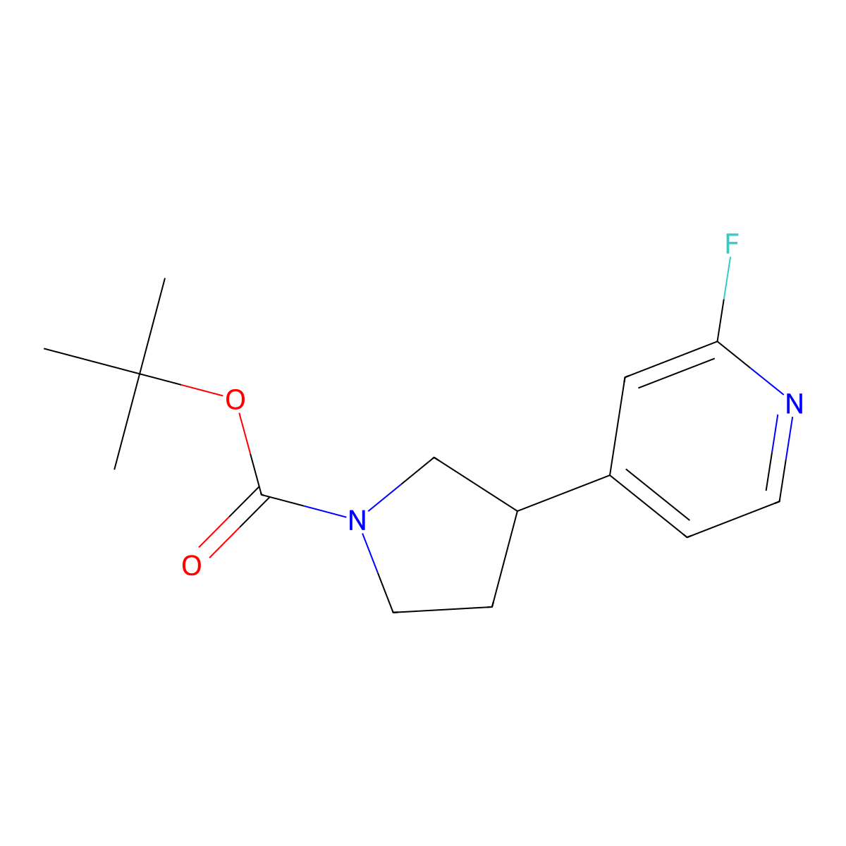 Tert-butyl 3-(2-fluoropyridin-4-yl)pyrrolidine-1-carboxylate molecular structure, CAS 2256709-33-6