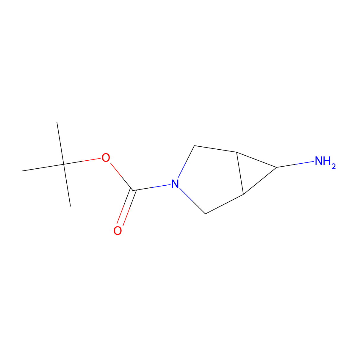 tert-Butyl (1R,5S)-6-amino-3-azabicyclo(3.1.0)hexane-3-carboxylate molecular structure, CAS 2256715-14-5
