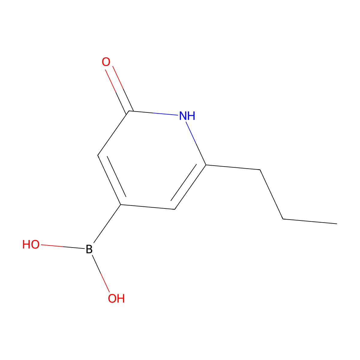 (2-Hydroxy-6-propylpyridin-4-yl)boronic acid molecular structure, CAS 2256747-22-3