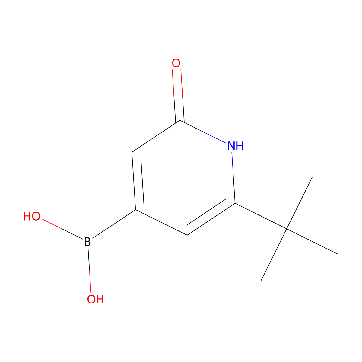 (2-(Tert-butyl)-6-hydroxypyridin-4-yl)boronic acid molecular structure, CAS 2256747-26-7